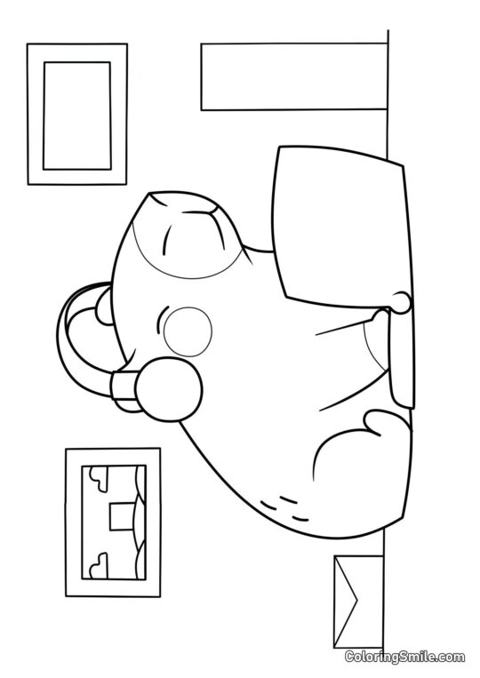 Capibara con una Computadora Portátil Capibara con una Computadora Portátil - Página para Colorear