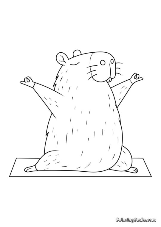 Capibara de Yoga Capibara de Yoga - Página para Colorear