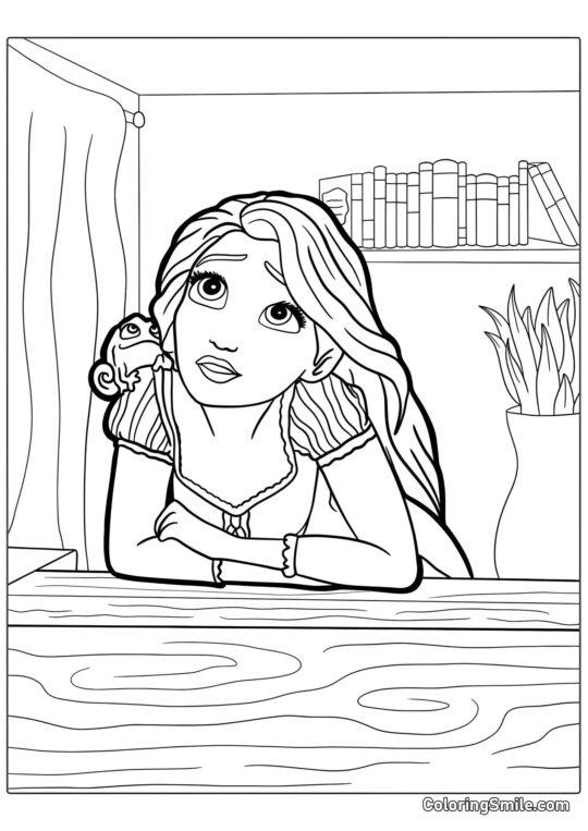 Rapunzel Soñadora Rapunzel Soñadora - Página para Colorear