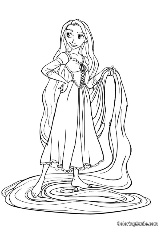 Rapunzel Sonriendo Rapunzel Sonriendo - Página para Colorear