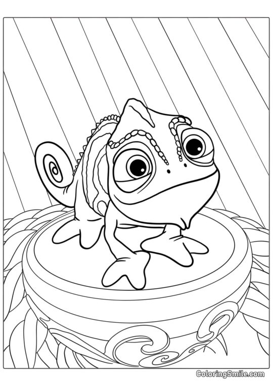 Pascal de Rapunzel Pascal de Rapunzel - Página para Colorear