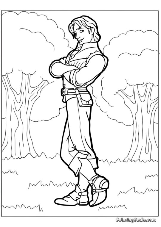 Eugene Esperando a Rapunzel Eugene Esperando a Rapunzel - Página para Colorear