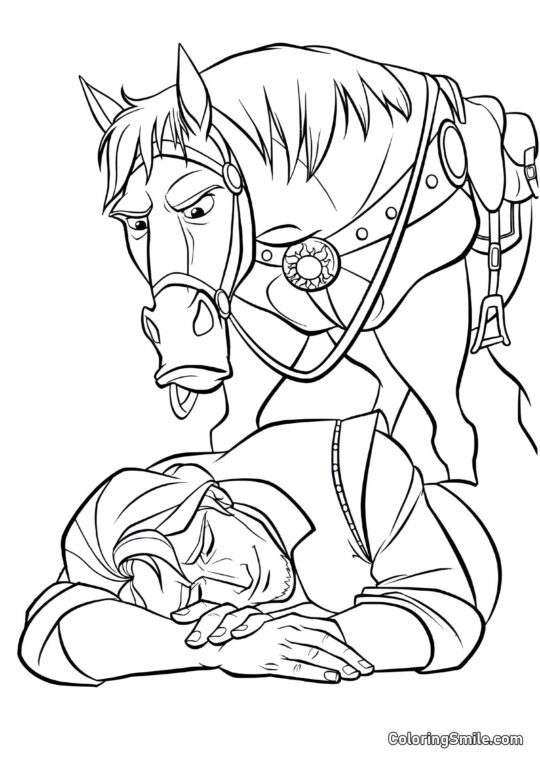 Caballo Maximus Encontró a Flynn Caballo Maximus Encontró a Flynn - Página para Colorear