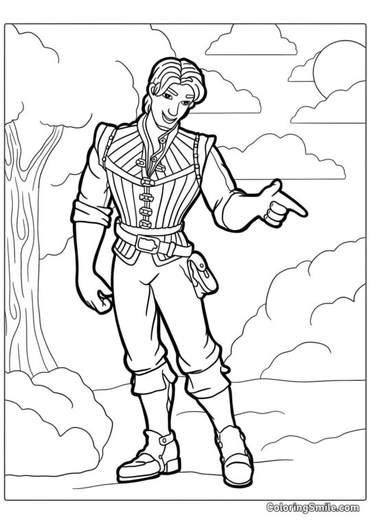 Eugene de Rapunzel Eugene de Rapunzel - Página para Colorear