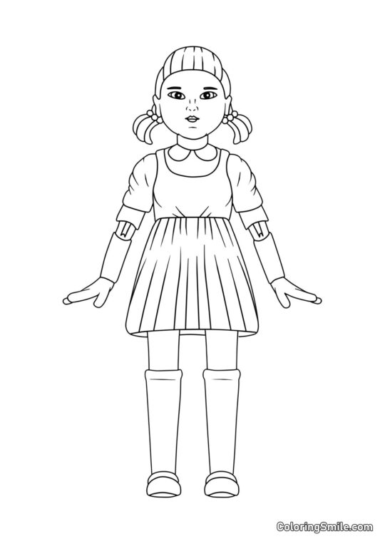 Muñeca de Squid Game - Página para Colorear