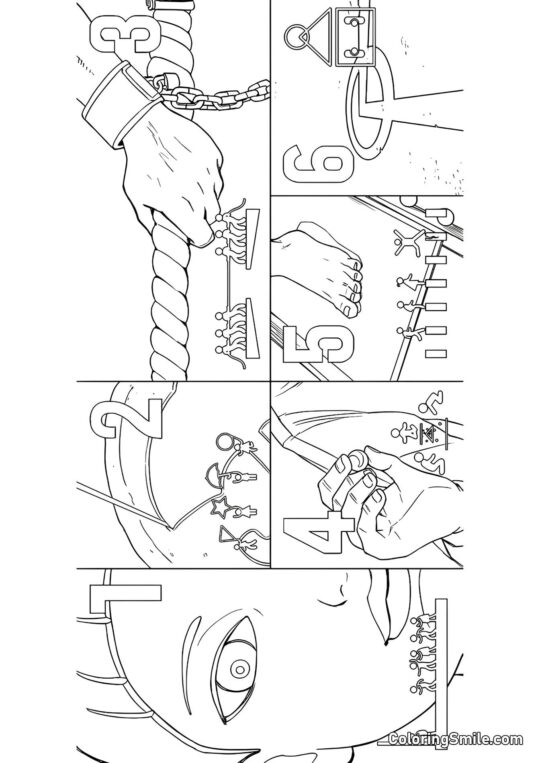 Todos los Juegos de Squid Game Temporada 1 - Página para Colorear