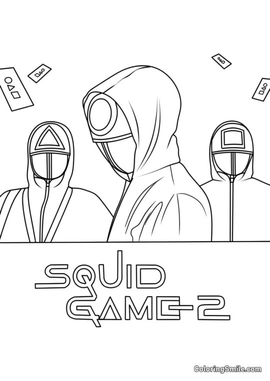 Servicio de Seguridad de Squid Game 2 - Página para Colorear