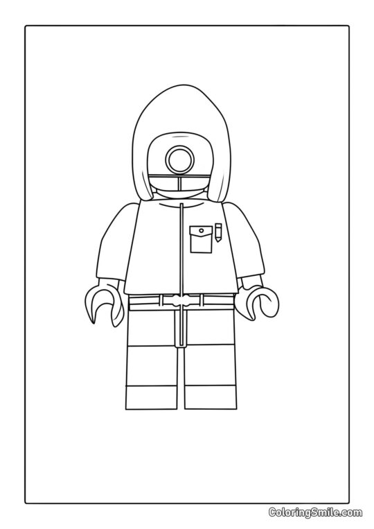 Guardia de Squid Game en Estilo Lego - Página para Colorear