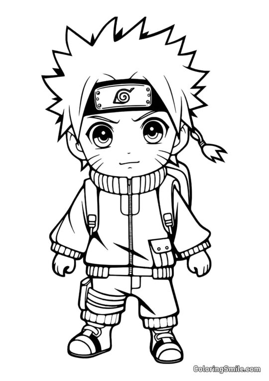 Lindo Naruto Bebé - Página para Colorear