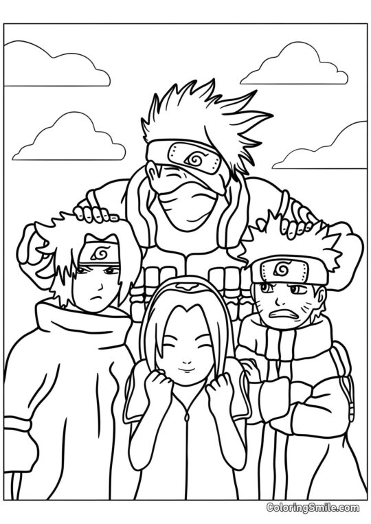 Séptimo Equipo Naruto - Página para Colorear