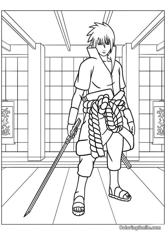 Sasuke Uchiha - Página para Colorear