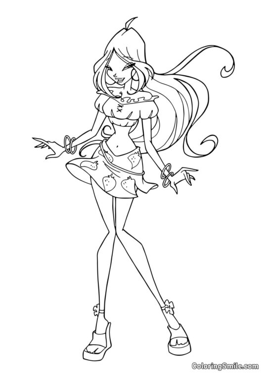 Flora Está Satisfecha Contigo Misma Flora Está Satisfecha Contigo Misma - Página para Colorear