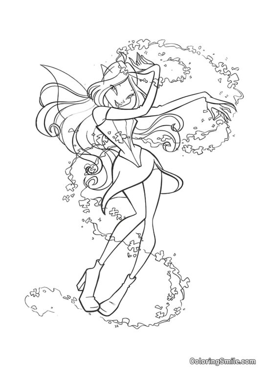 Hada Mágica Flora Hada Mágica Flora - Página para Colorear