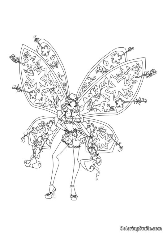 Winx Flora Flyrix Winx Flora Flyrix - Página para Colorear
