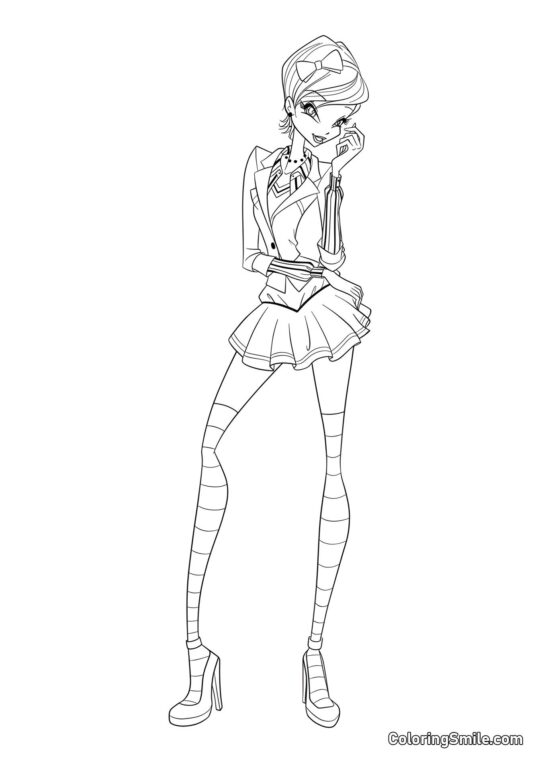 Winx Tecna Bon Ton Winx Tecna Bon Ton - Página para Colorear