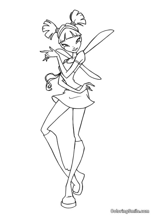 Musa Se Convierte en Hada Musa Se Convierte en Hada - Página para Colorear