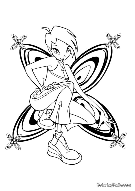 Tecna Mariposa Tecna Mariposa - Página para Colorear