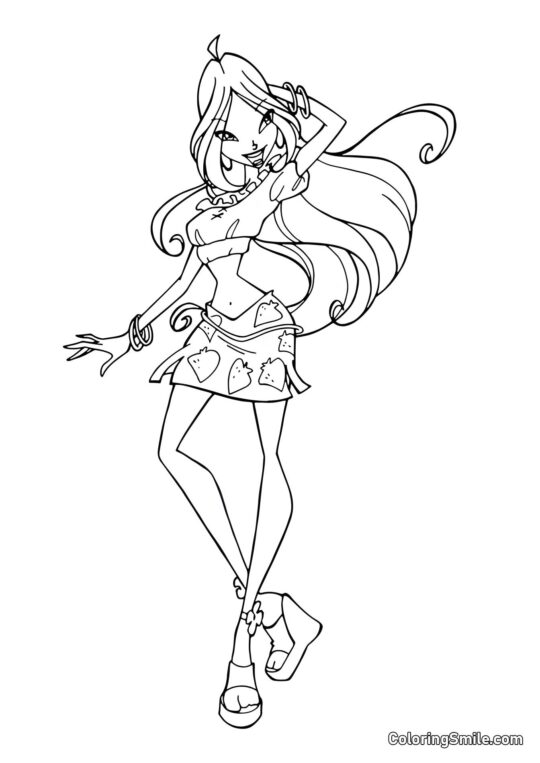 Flora – Fashionista Flora – Fashionista - Página para Colorear