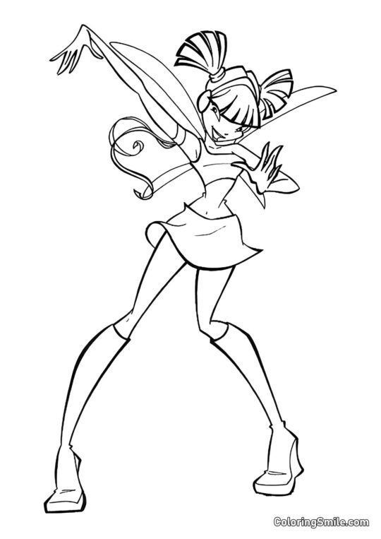 Musa Se Prepara para Bailar Musa Se Prepara para Bailar - Página para Colorear