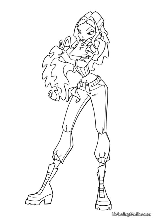 Layla Frunciendo el Ceño Layla Frunciendo el Ceño - Página para Colorear