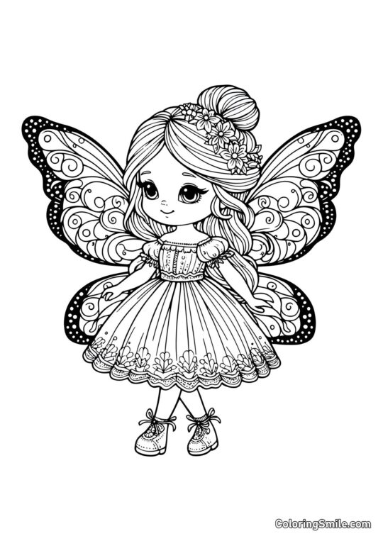 Muñeca Hada - Página para Colorear