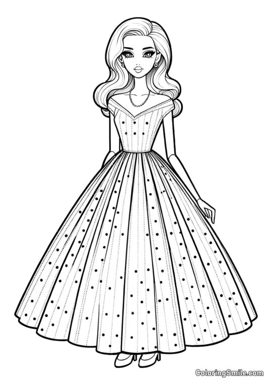 Muñeca de Moda - Página para Colorear