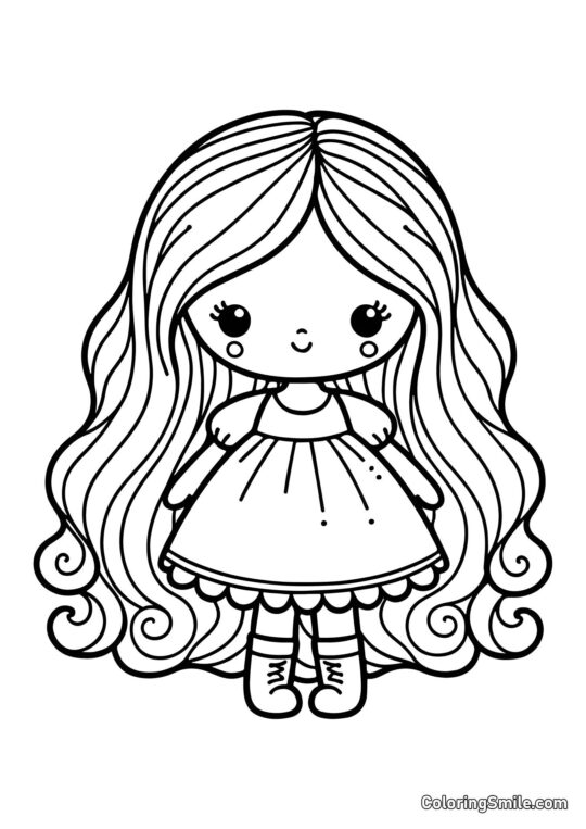 Linda Muñeca Bebé - Página para Colorear