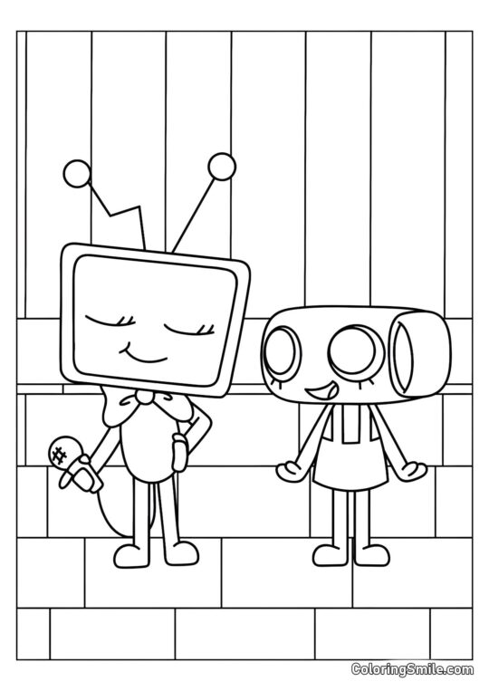 Vi y Shelly del Mundo de Dendy - Página para Colorear