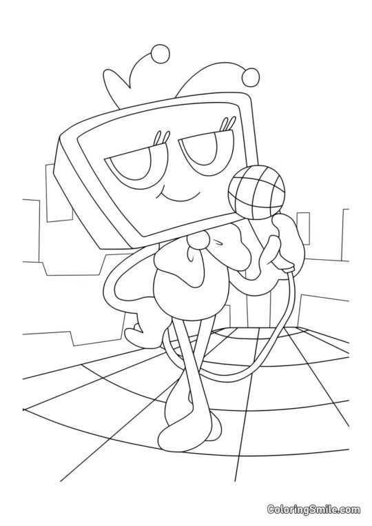 Vi con un micrófono - Página para Colorear