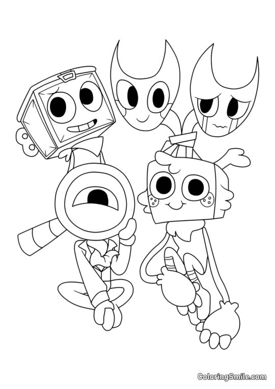 Roger, Boxsten, Gub y Razzle y Dazzle - Página para Colorear