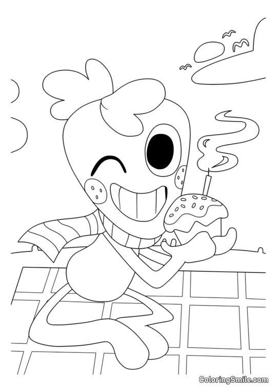 Brote con un cupcake - Página para Colorear