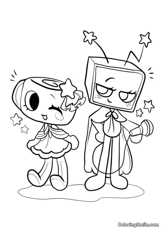 Shelly y Vi del Mundo de Dendy - Página para Colorear