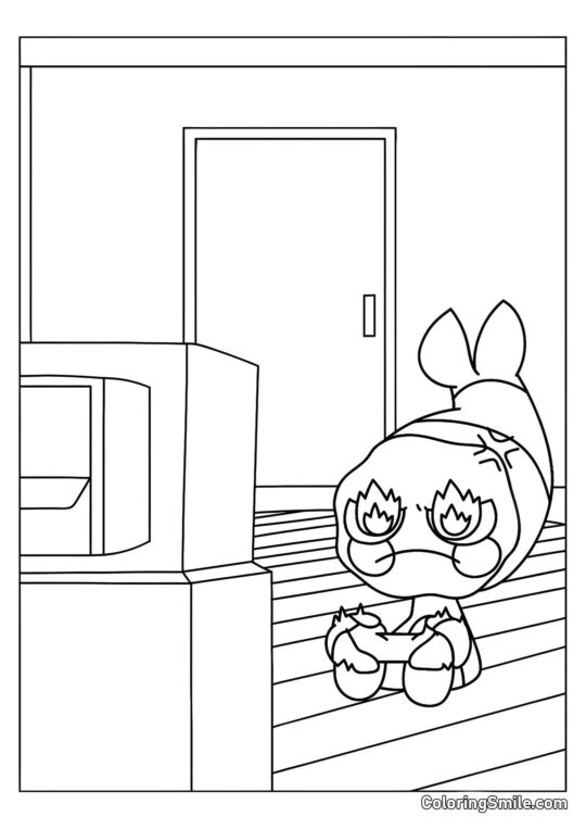 Shrimpo jugando videojuegos - Página para Colorear