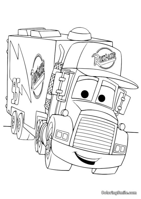 Camión en la carretera - Página para Colorear