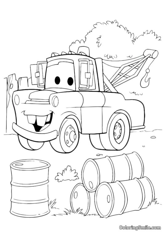 Mater sonriendo ampliamente - Página para Colorear