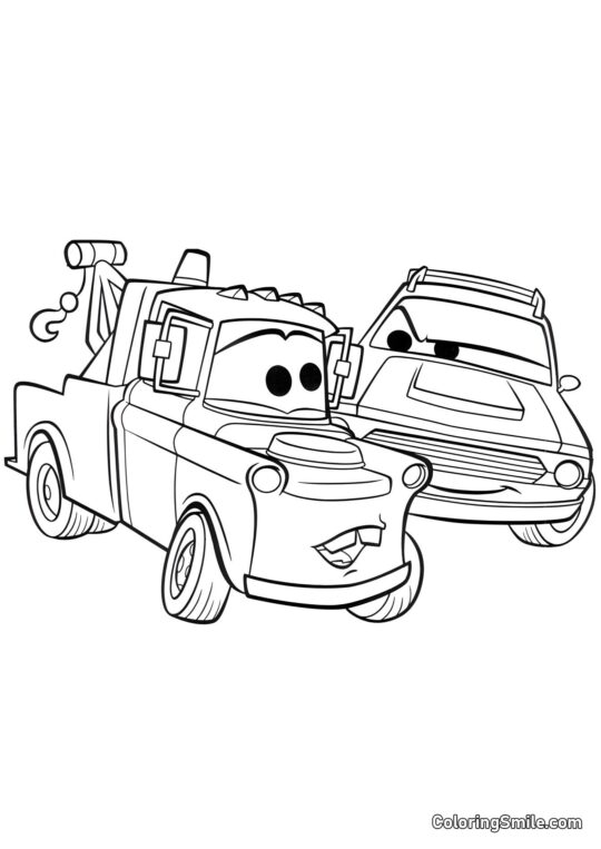 Intentando engañar a Mater - Página para Colorear