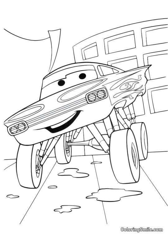 Ramone en el lavado de coches - Página para Colorear