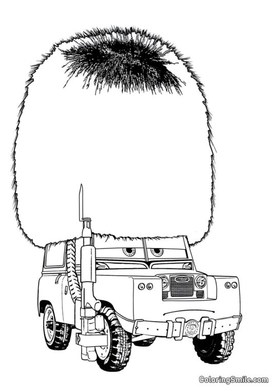 Coche con un sombrero divertido - Página para Colorear