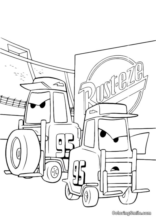 Coches malvados - Página para Colorear