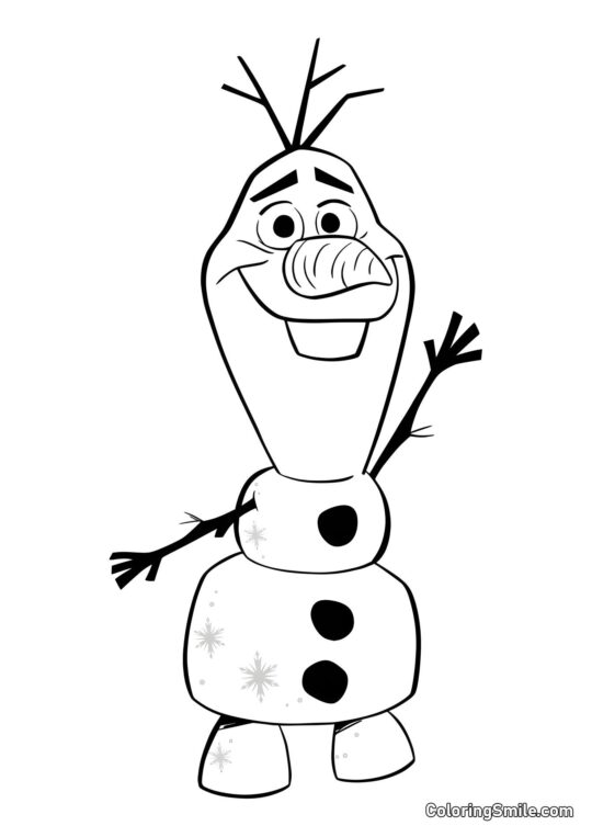 Muñeco de nieve Olaf - Página para Colorear