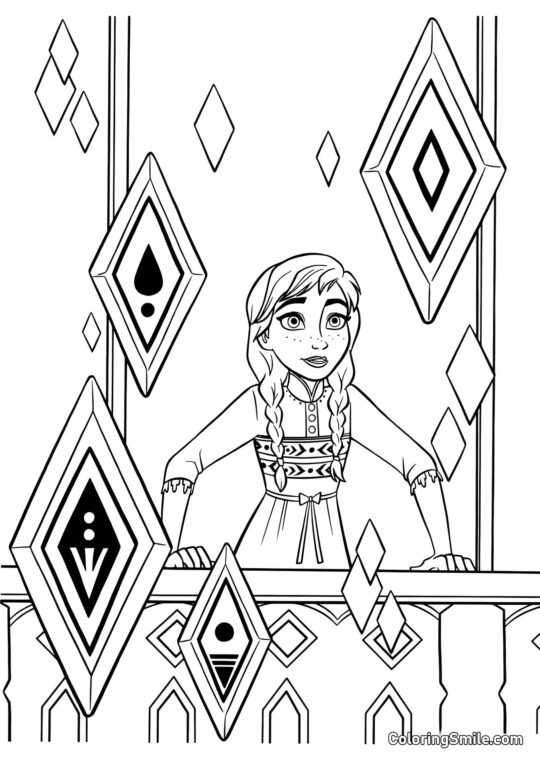 Anna y los cristales elementales - Página para Colorear