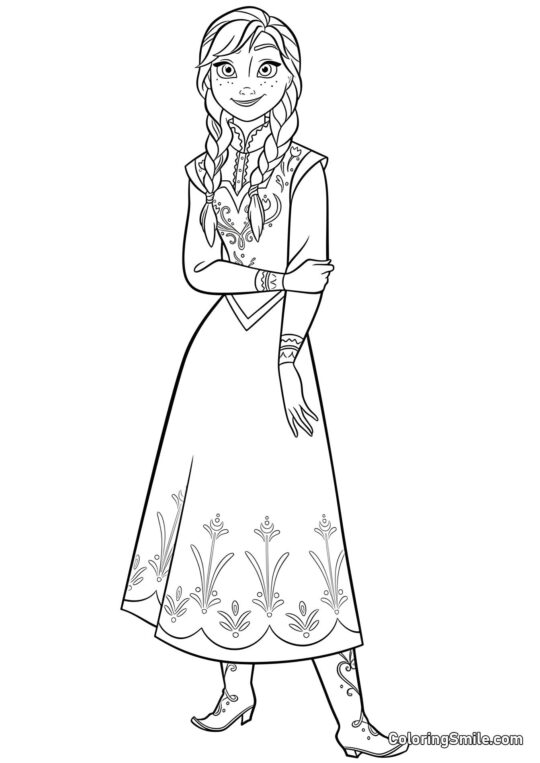 Anna de Frozen 2 - Página para Colorear