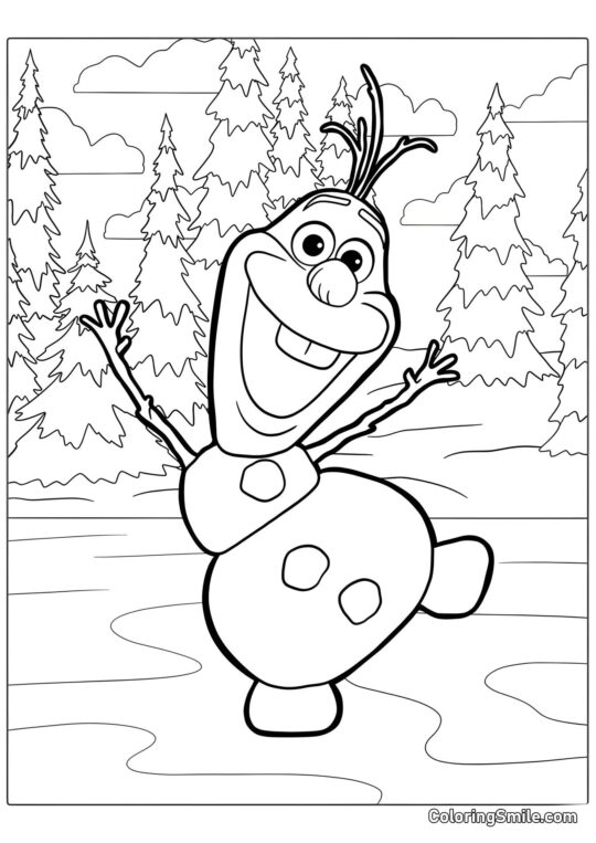Olaf el Muñeco de Nieve de Frozen - Página para Colorear