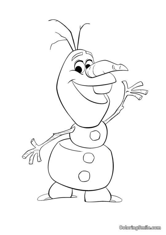 Muñeco de nieve Olaf - Página para Colorear